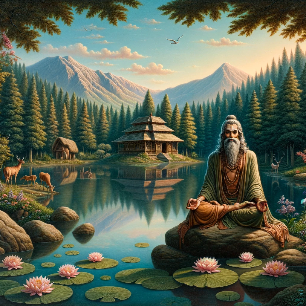 The Story of the Sage Mandakarni at Pañcapsara Lake